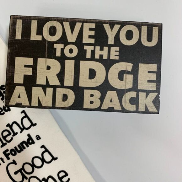 Dish Towel and I Love You to the Fridge and Back Wood Block - Picture 3 of 5
